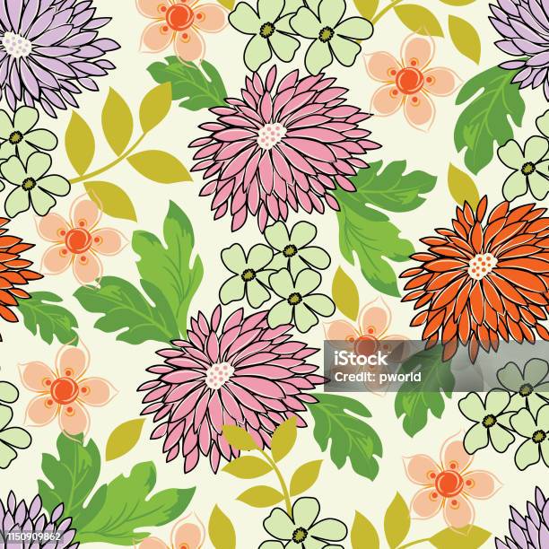 Floral Seamless Pattern Stock Illustration - Download Image Now - Abstract, Abstract Backgrounds, Art