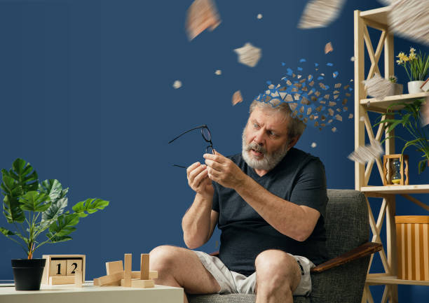 istock Old bearded man with alzheimer desease 1150911957