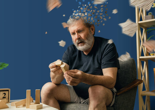 istock Old bearded man with alzheimer desease 1150911969