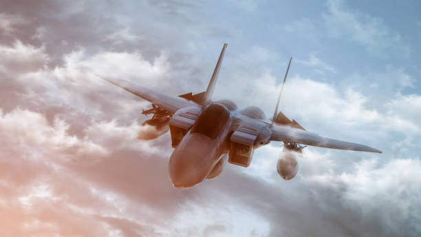 istock Bomber flying on a background of the sky. 3d render 1150914024