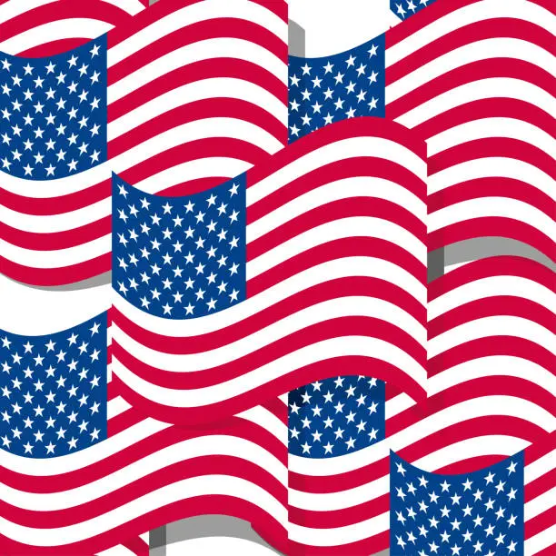 Vector illustration of Abstract seamless background with USA flag pattern