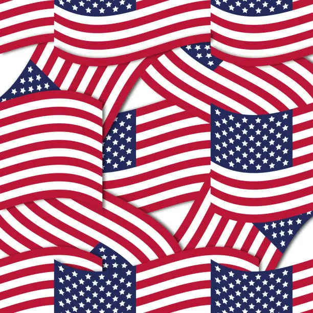 Vector illustration of Abstract seamless background with USA flag pattern