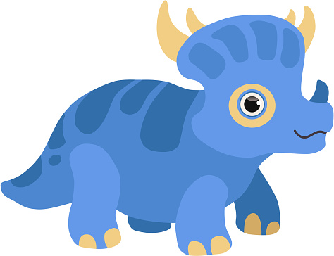 Cute Styracosaurus Dinosaur Blue Baby Dino Cartoon Character Vector  Illustration Stock Illustration - Download Image Now - iStock