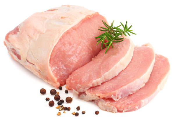 istock Raw pork meat isolated on white background 1150915728