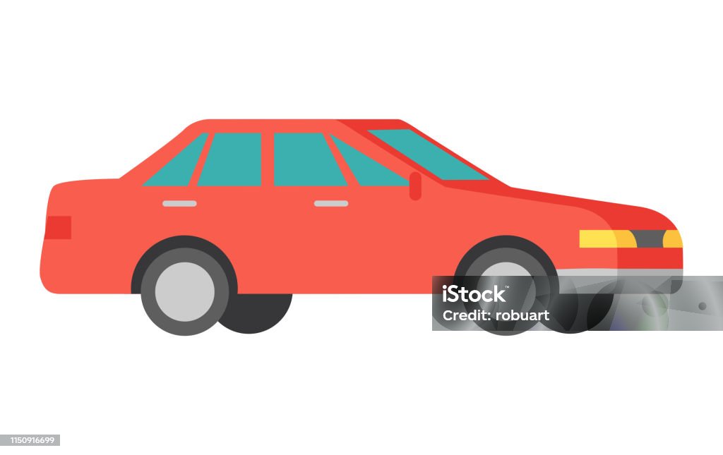 Vector Red Car Isolated on White. Car Icon Symbol. Vector red car isolated on white. Car icon symbol. Hatchback car. Modern car sign. Powerful car model in flat style. Fashionable automobile. Luxury family vehicle. Rally concept. Vector illustration Car stock vector