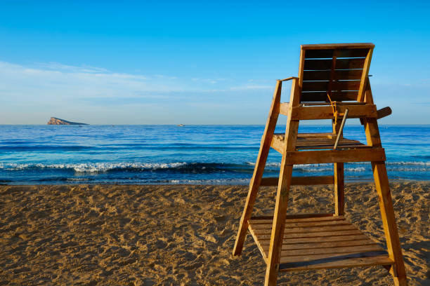 istock Benidorm Poniente Beach Watchtower seat Alicante 1150916923