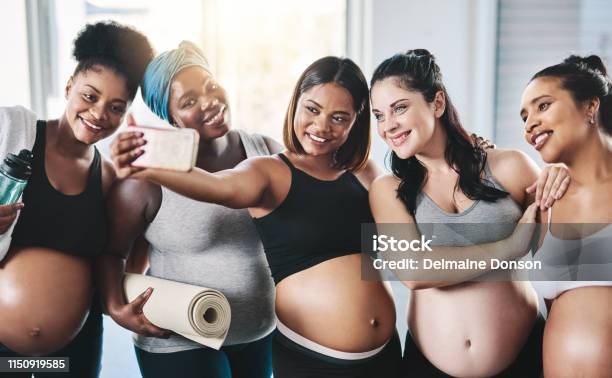 Pose For The Camera Ladies Stock Photo - Download Image Now - Pregnant, Group Of People, Women