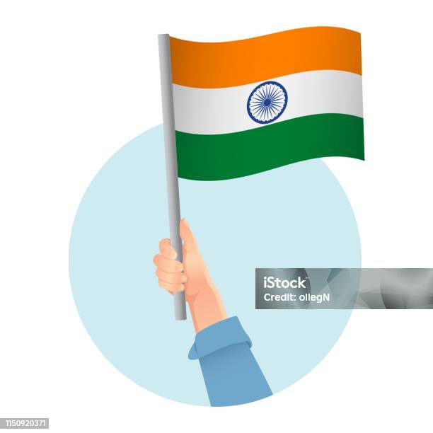 Flag In Hand Stock Illustration - Download Image Now - Arm, Celebration, Celebration Event