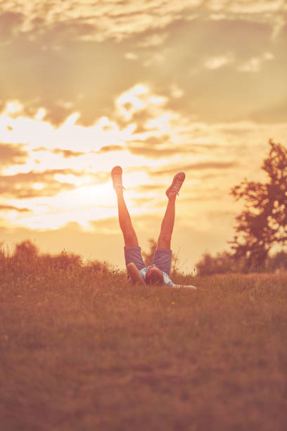 istock Man enjoying and lying in a wheat fields. 1150921353