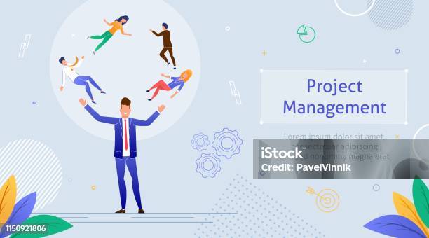Project Manager Multitask Project Management Business Multitasking Teamwork Stock Illustration ...