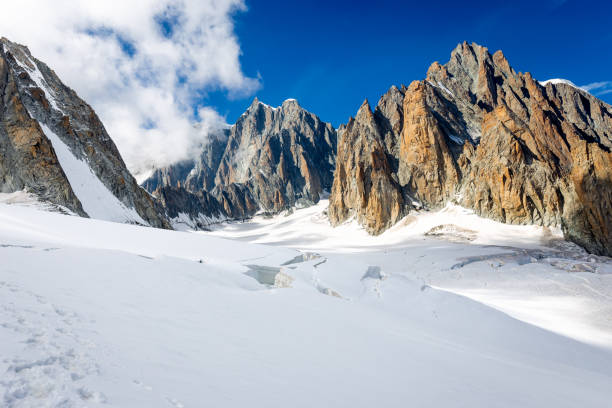 istock Alps mountains ridge summits glacier landscape, Mont Blanc massif. 1150923259