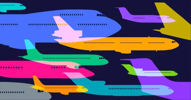 Vector illustration of Airplanes