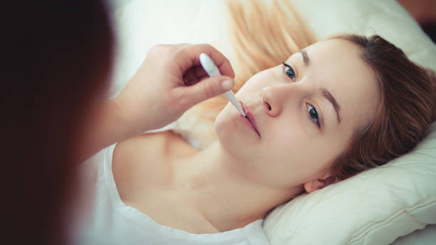 istock Young woman in a process of healing - fights illness 1150924568