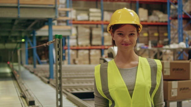 istock Woman working at a warehouse. Portrait 1150925894