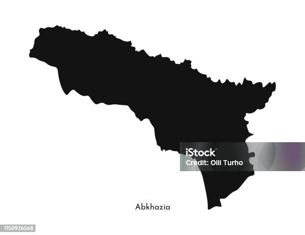 Vector Isolated Illustration Of Simplified Map Abkhazia Black Silhouette White Background Stock Illustration - Download Image Now