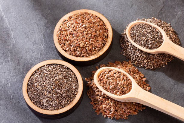 istock Organic chia and linseed seeds 1150928148