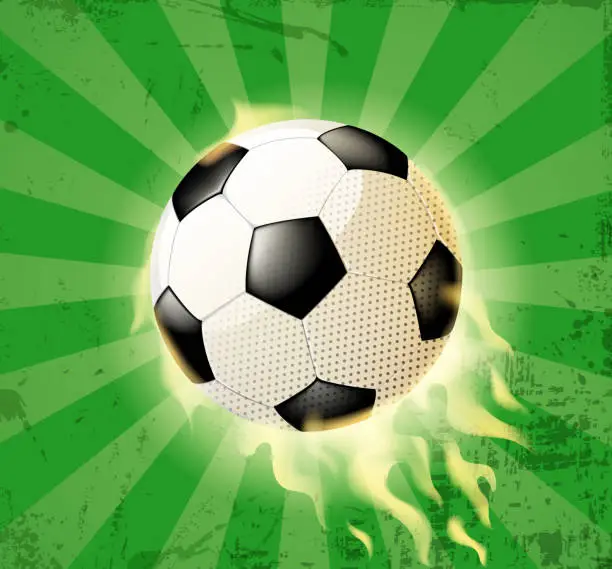 Vector illustration of old soccer ball