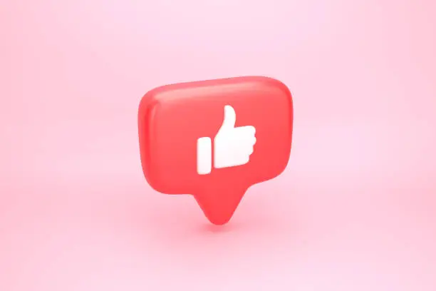 Photo of One like social media notification with thumb up icon