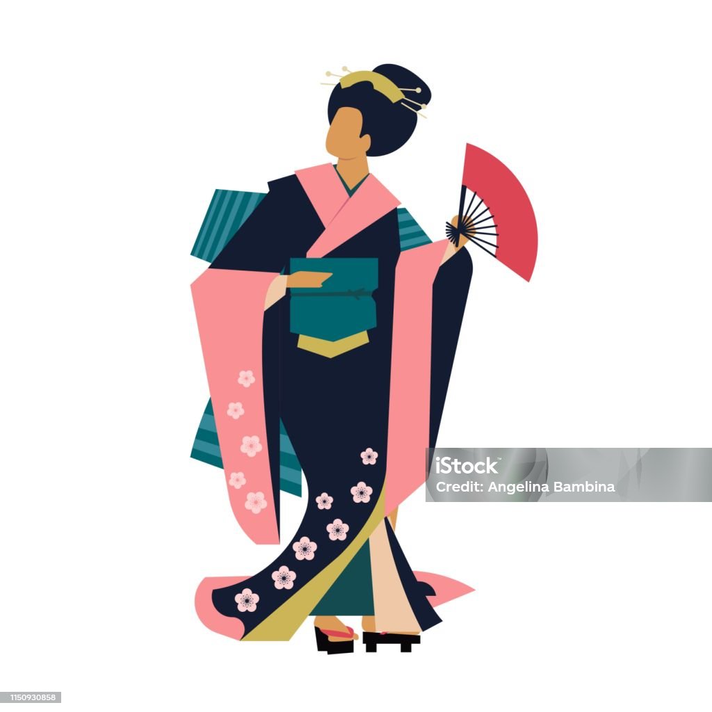Ilustración de Mujer Vistiendo Ropa Tradicional Japonesa Kimono De Disfraz  De Geisha Patrón Floral Ilustración Vectorial Dibujado A Mano y más  Vectores Libres de Derechos de Cultura japonesa - iStock