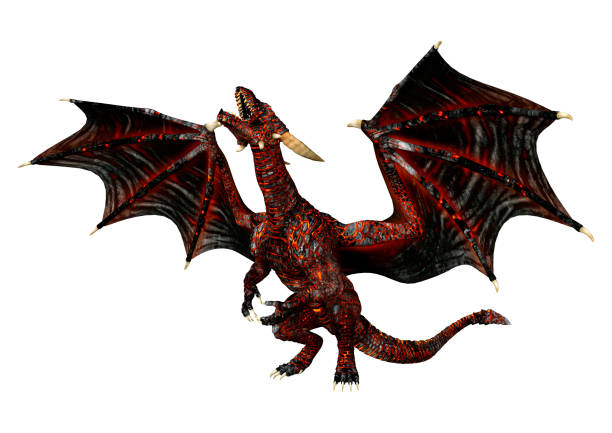 istock 3D illustration fantasy dragon on white 1150932679