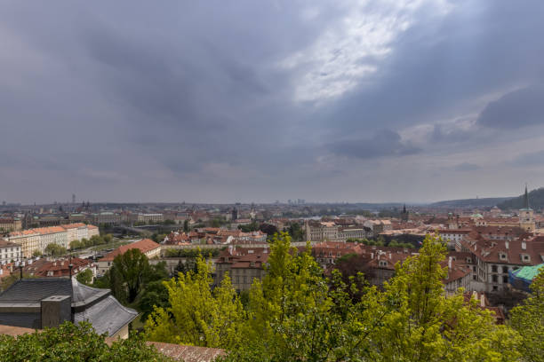 istock Prague cityscape panorama. Prague roof. 1150933332