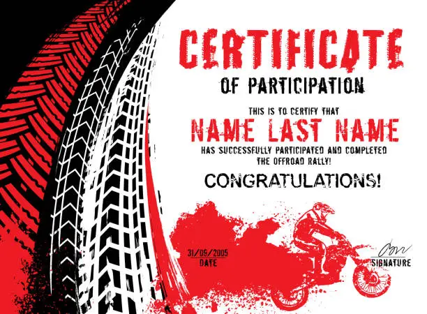 Vector illustration of Winner or participation certificate