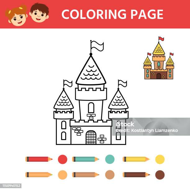 Activity Page For Kids Castle Stock Illustration - Download Image Now - Castle, Architecture, Art