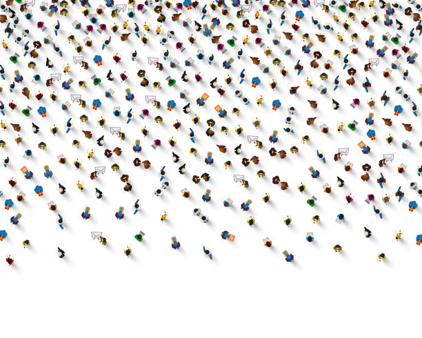 istock A crowd of people on a white background, Business cover. Vector illustration 1150941100
