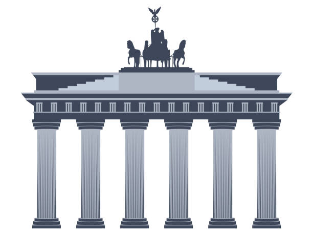 Brandenburg Gate in Berlin. Isolated on white background. Brandenburg Gate in Berlin. Isolated on white background. brandenburger tor stock illustrations