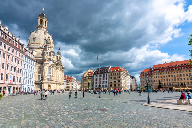 istock Neumarkt (New Market) square with Frauenkirche (Church of Our Lady), Dresden, Germany 1150944095