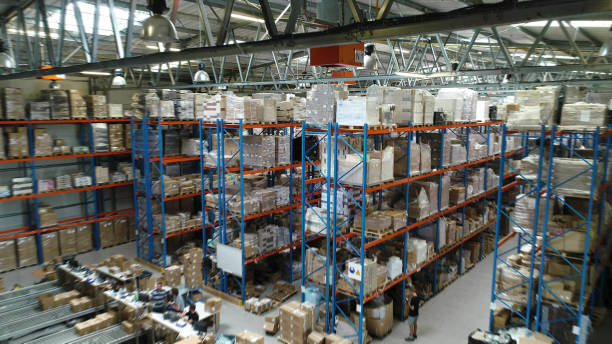 istock Warehouse logistic center. Aerial view 1150944555