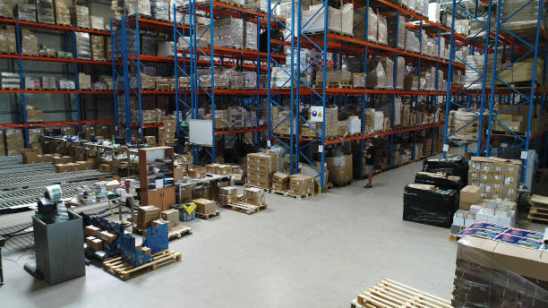 istock Warehouse logistic center. Aerial view 1150944616