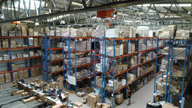istock Warehouse logistic center. Aerial view 1150944654