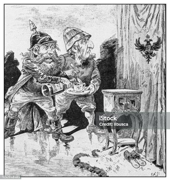 Antique Illustration Political Caricatures Stock Illustration - Download Image Now - 19th Century, 19th Century Style, Adult