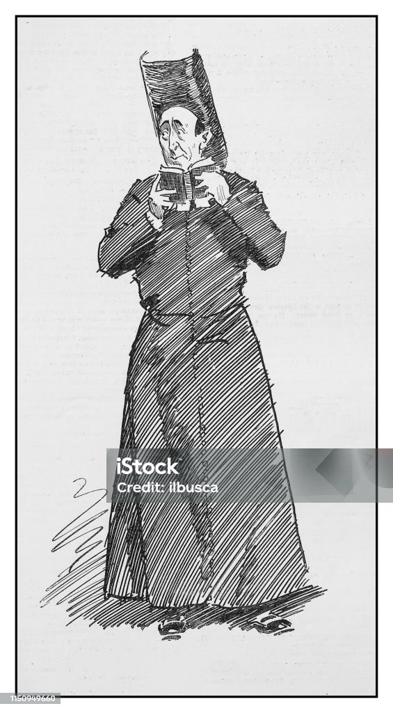 Antique illustration: Priest 19th Century stock illustration