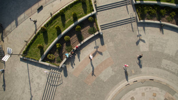 istock Modern life and rest in the city, top view. 1150955012