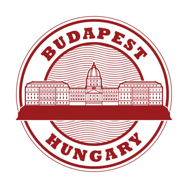 ブダペストのブダ城、ハンガリー切手 - buda点のイラスト素材／クリップアート素材／マンガ素材／アイコン素材