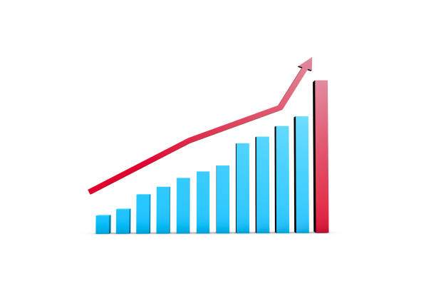 istock Business Growth Increasing Chart with Red Arrow 1150957033