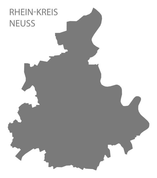 illustrations, cliparts, dessins animés et icônes de rhein-kreis neuss carte grise du comté de rhénanie-du-nord-westphalie de - neuss