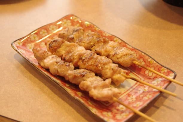 istock chicken neck, Japanese style skewered chicken 1150965546