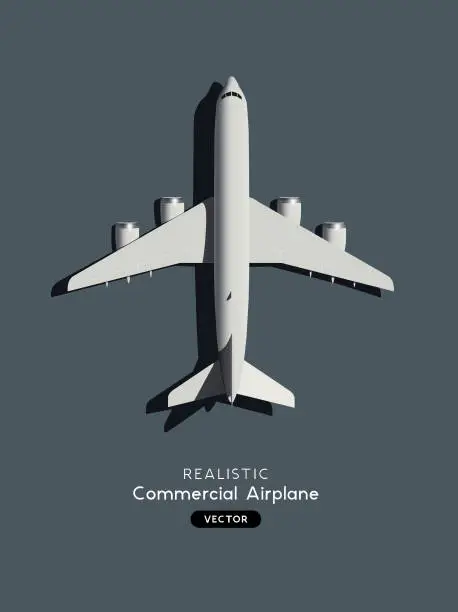 Vector illustration of Realistic Passenger Airplane Vector