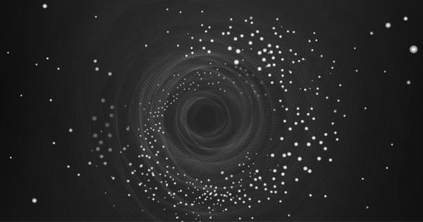 istock Classic Black Hole with Spiral Galaxy on Cosmic Background.Old and physics planet concept design,vector illustration. 1150968892