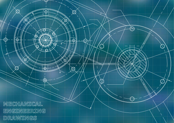 механические рисунки. инженерный иллюстрационный фон - blueprint electrical component engineer plan stock illustrations