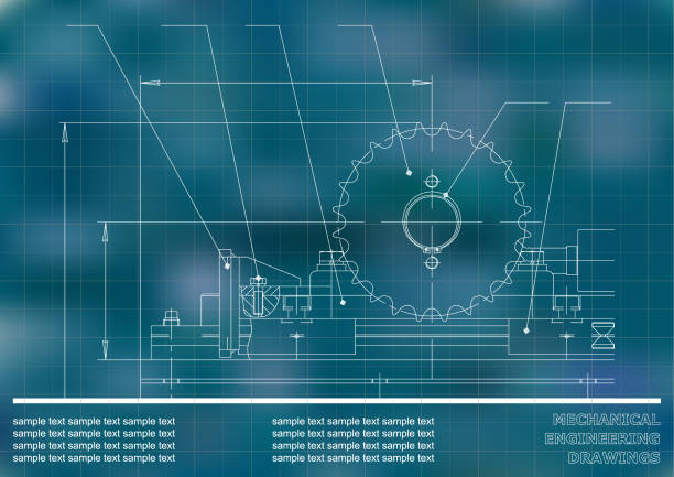 機械図面。エンジニアリングイラストレーションの背景 - blueprint electrical component engineer plan点のイラスト素材／クリップアート素材／マンガ素材／アイコン素材