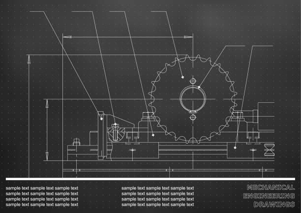 механические рисунки. фон инженерной иллюстрации - blueprint electrical component engineer plan stock illustrations