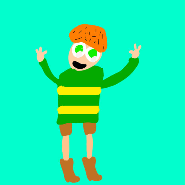 Man-bee happily welcomes everyone raising his hands up and opening his mouth