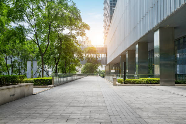 istock Empty floor and modern office building i ,chongqing,china 1150971457
