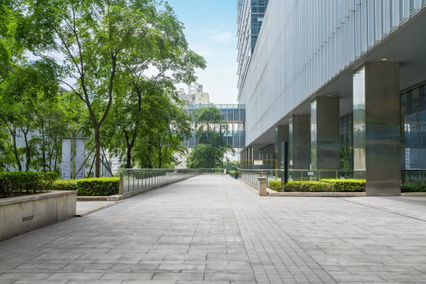 istock Empty floor and modern office building i ,chongqing,china 1150971469