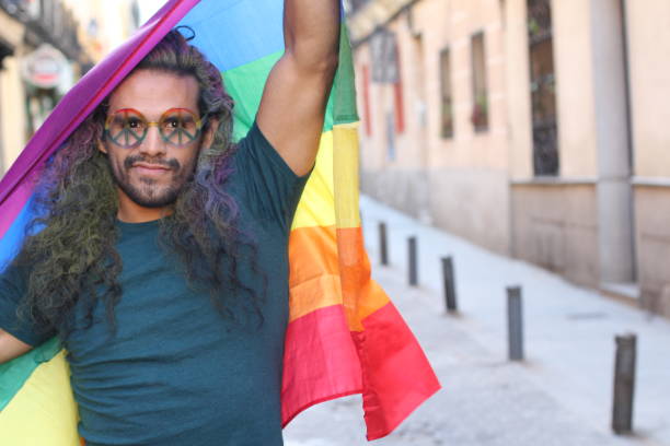 istock Man celebrating gay pride outdoors 1150973344