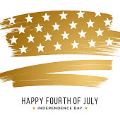 istock Fourth of July banner with stars and stripes on black background. Template for 4th of July. 1150976147